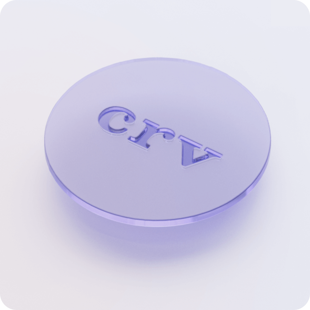 CRV logo embedded in glass render
