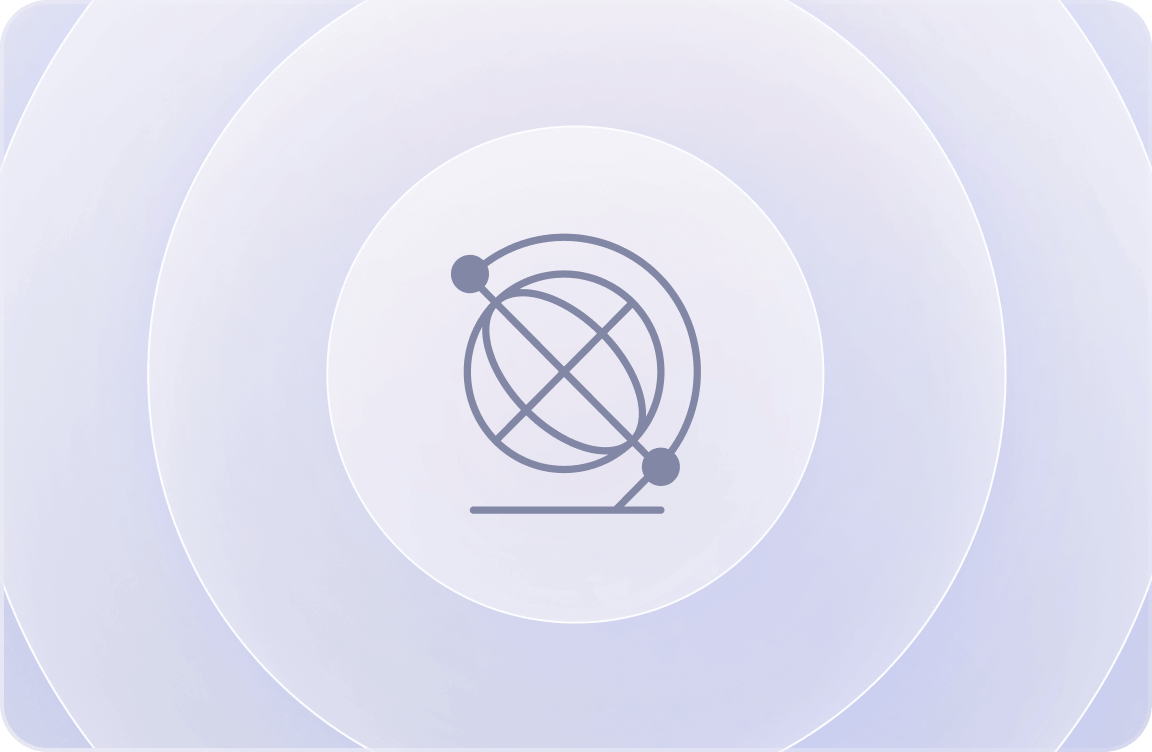 A globe at the center of concentric circles