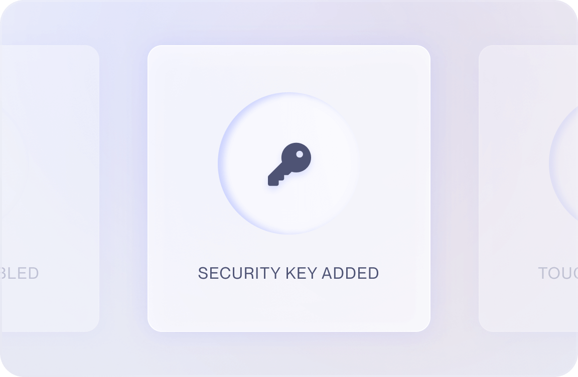 A key with the words 'security key added' beneath it