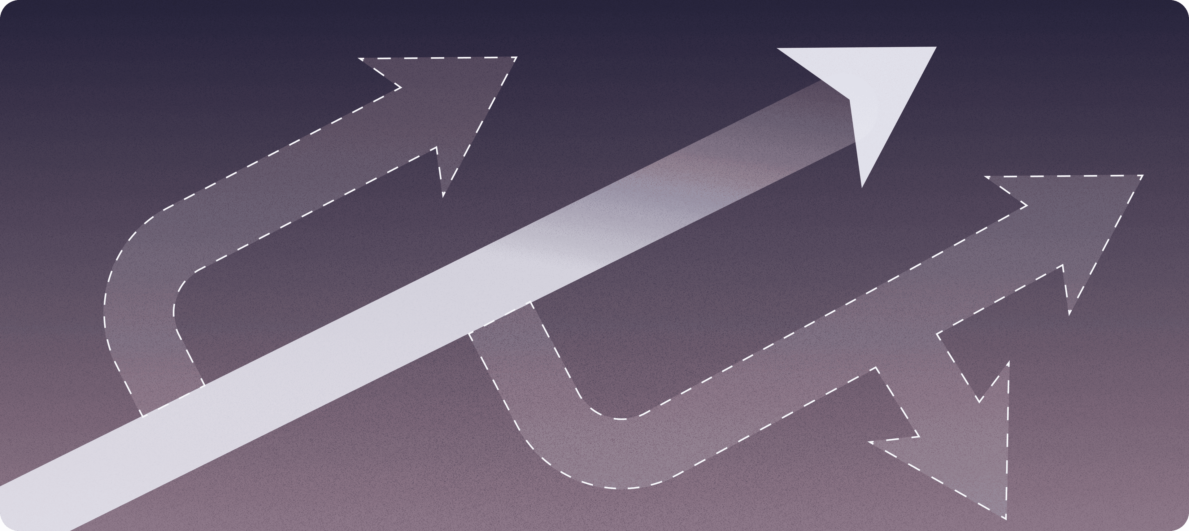 Graphic illustration of arrows moving to the right with a focused one in the center | Maintaining a focused product strategy | Mercury