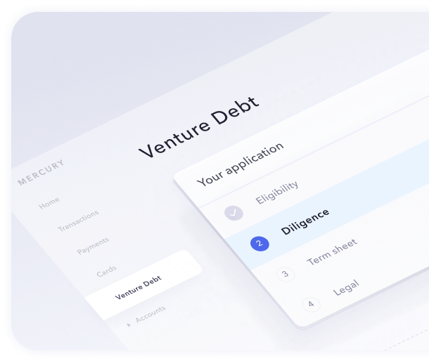 Illustration of Mercury Venture Debt dashboard