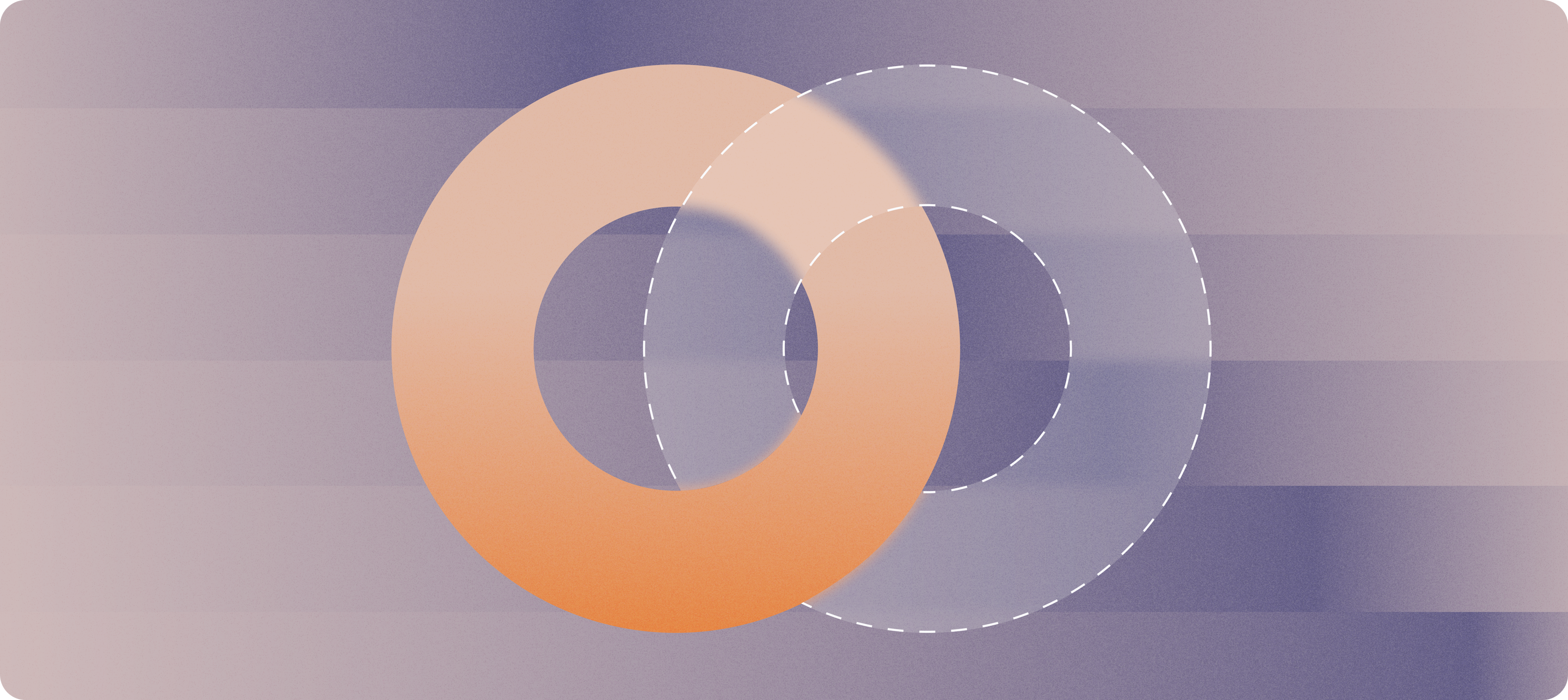 Graphic illustration of two circles intertwining with a linear striped background | Blog on the importance of employer branding for startups | Mercury