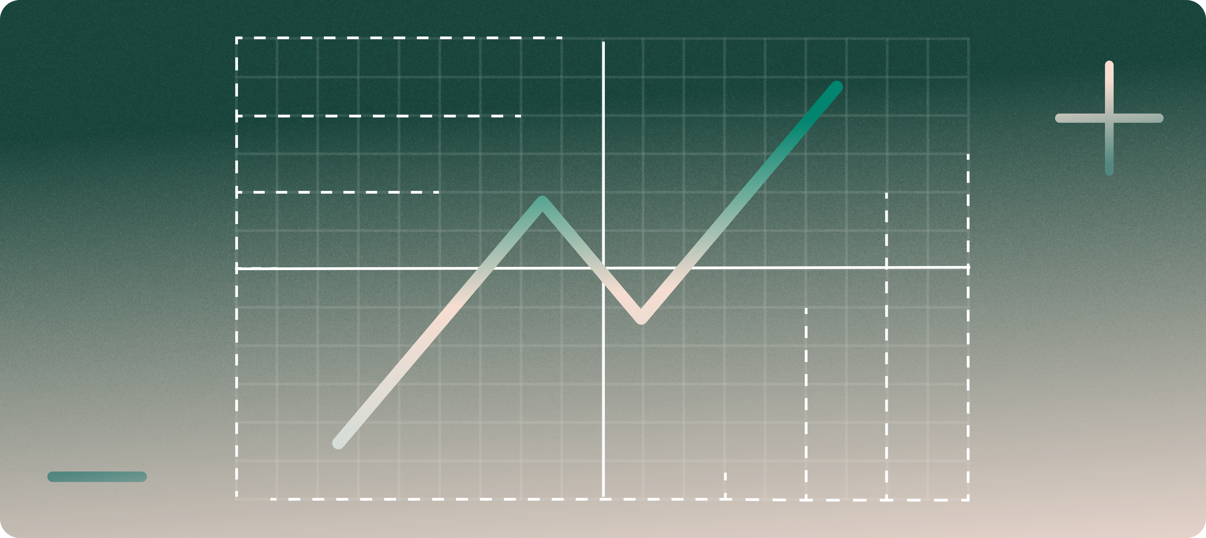 Graphic illustration showing a line moving across four quadrants of a graph with a gradiant green and tan background | Vertical versus horizontal analysis for startups | Mercuryph
